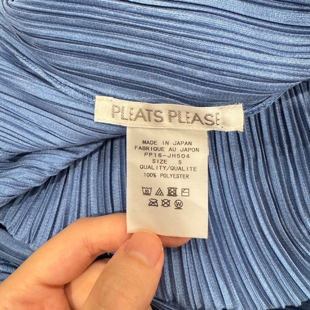 PLEATS PLEASE Blue Lamp Shade Midi Dress Size 5 - Picture 5 of 6